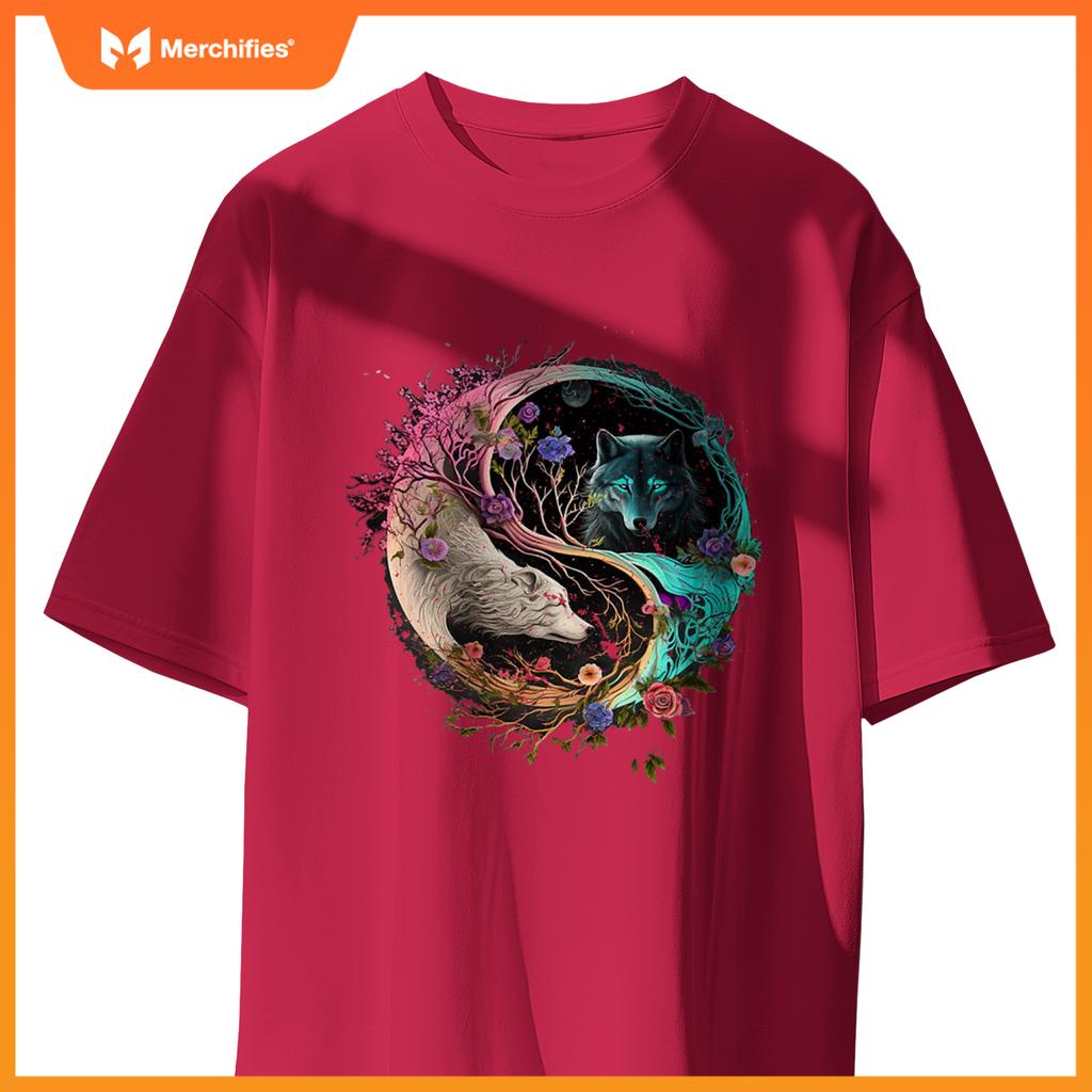 Yin Yang With A Dog And Wolf T-Shirt