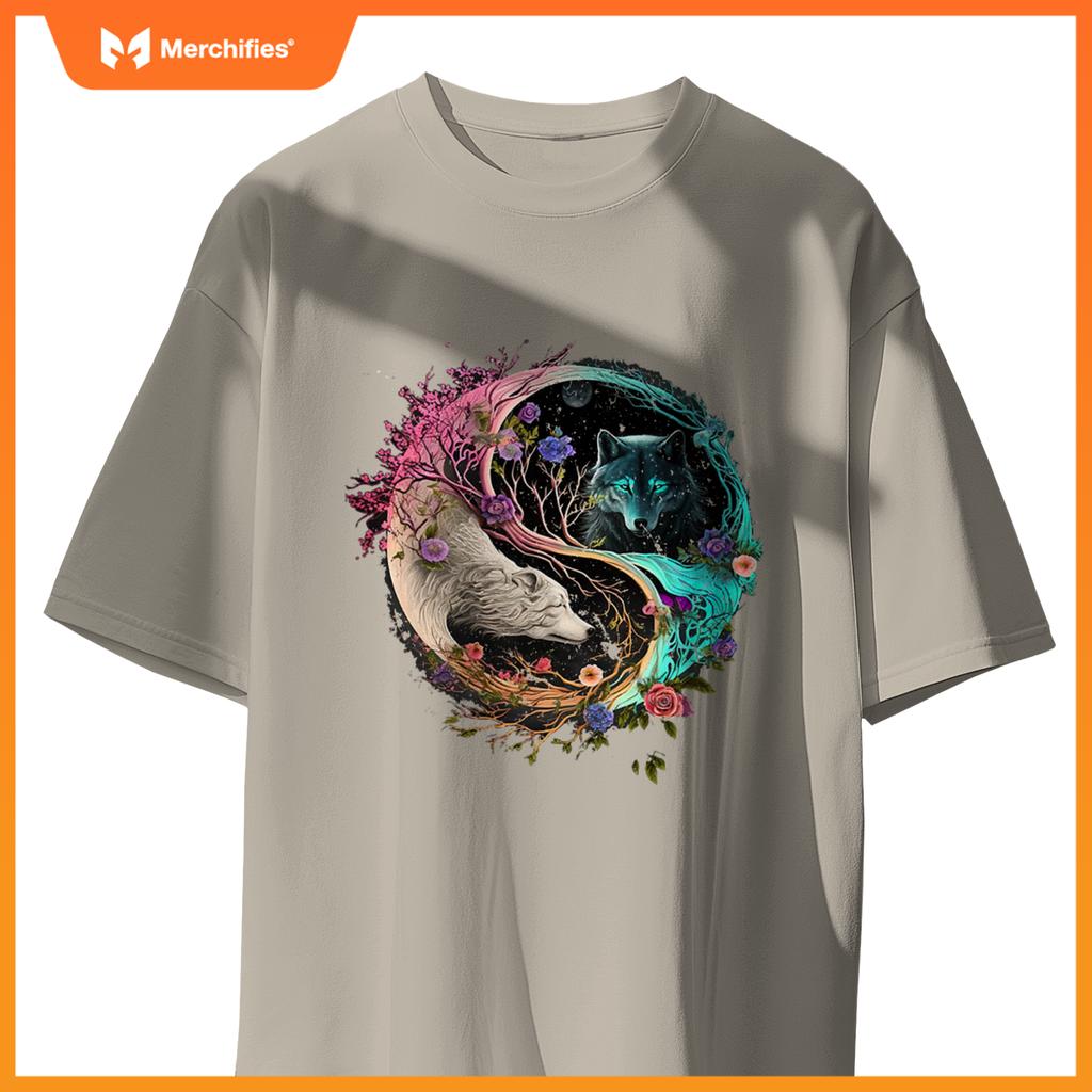 Yin Yang With A Dog And Wolf T-Shirt