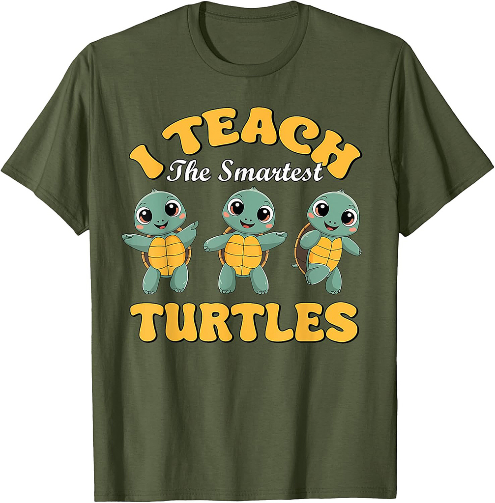 I Teach The Smartest Turtles Thanksgiving Proud Teacher Job T-Shirt