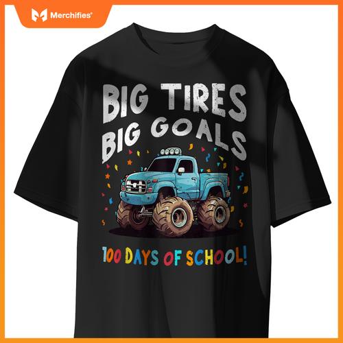 100 Days Of School 100th Day Of School Boys Monster Truck T-Shirt