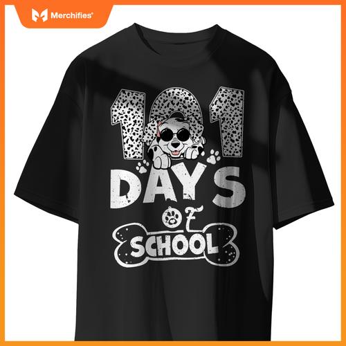 100th Day Of School Dalmatian Dog Shirt For Teachers Kids T-Shirt