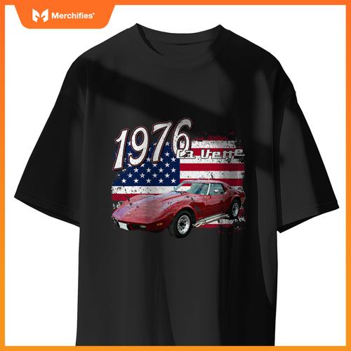 1976 76 C3 Vette Stingray Z06 Zr1 Red Supercar Sports Car T-Shirt