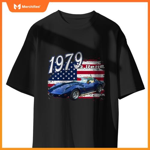 1979 79 C3 Vette Stingray Z06 Zr1 Blue Supercar Sports Car T-Shirt