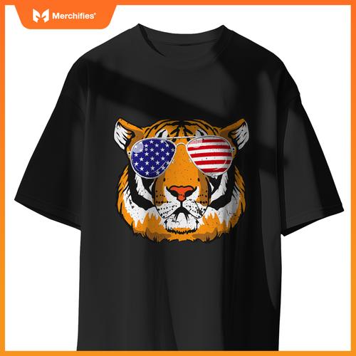 4th of july tiger patriotic merica tiger 4th of july T-Shirt
