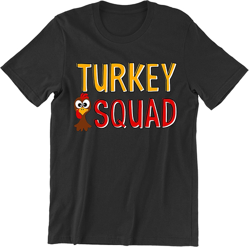 Turkey Squad Thanksgiving Shirts for Men Dinner Funny Turkey Face Unisex Men's T-Shirt