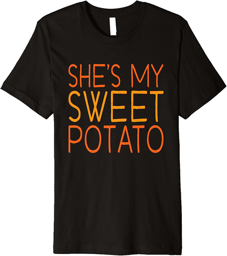 Shes My Sweet Potato I Yam Set Thanksgiving Couples Matching Premium T-Shirt