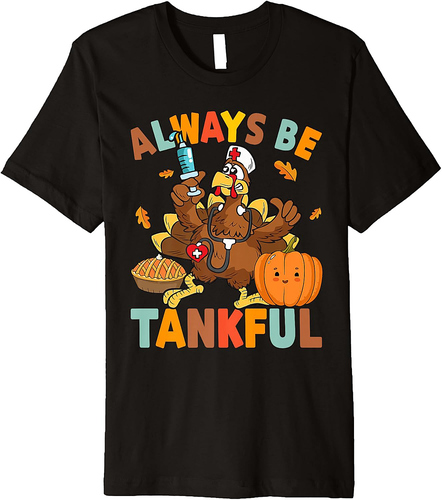 Funny Therapist Thanksgiving Autumn Nurse Vibes Turkey Men Premium T-Shirt