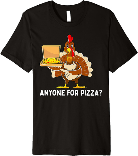 Funny Thanksgiving Turkey Pizza Men Boys Gift Premium T-Shirt