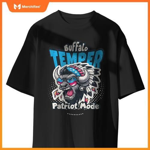 American Patriotic Buffalo Design Strength and Pride Funny T-Shirt