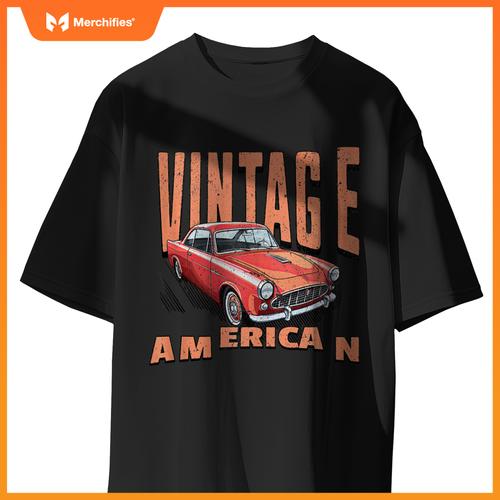 American Vintage Retro Classic Car Graphic T-Shirt