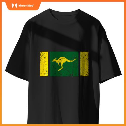 Australian Flag Distressed Patriotic Aussie Roo Kangaroo T-Shirt