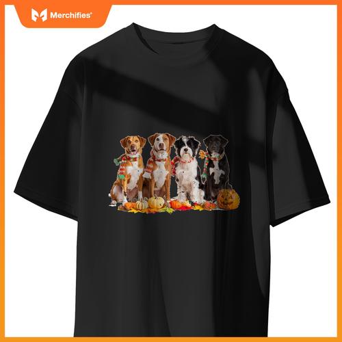 Autumn Dogs and Pumpkins Halloween for Pet Lovers T-Shirt