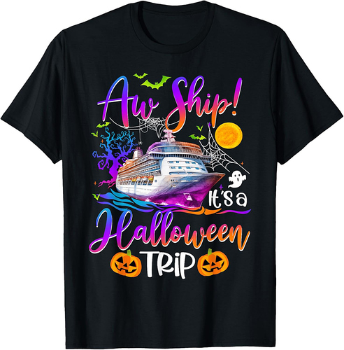 Aw Ship Halloween Trip Family Cruising Crew Cruise Squad T-Shirt