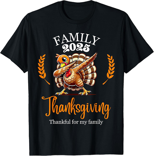 Family Thanksgiving 2025 Thankful For My Tribe Group Autumn T-Shirt