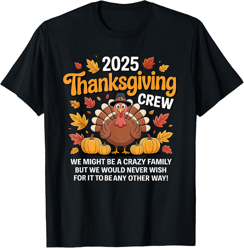 Family Thanksgiving 2025 Thanksgiving Crew Turkey Matching T-Shirt
