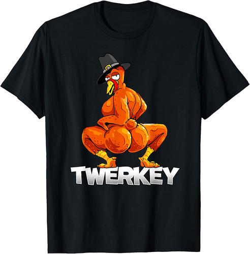 Twerkey Twerking Turkey Pilgrim Thanksgiving Twerk Turkey T-Shirt