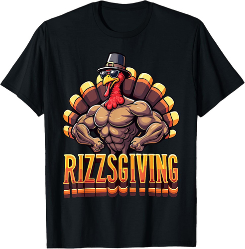 Rizzgiving Turkey 2025 Thanksgiving Sigma Funny