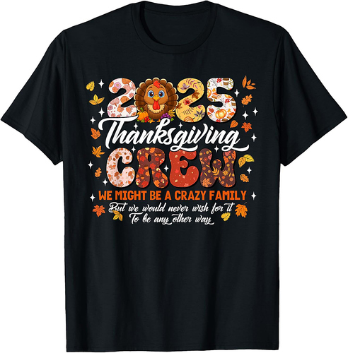 Family Thanksgiving 2025 Thanksgiving Crew Turkey Matching T-Shirt