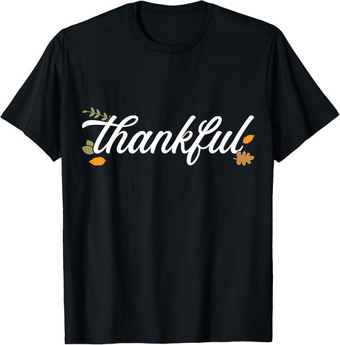 Thankful autumn fall leaves blessed grateful thanksgiving T-Shirt