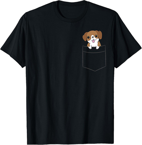 Beagle Dog In Pocket Funny Beagle Men Women T-Shirt