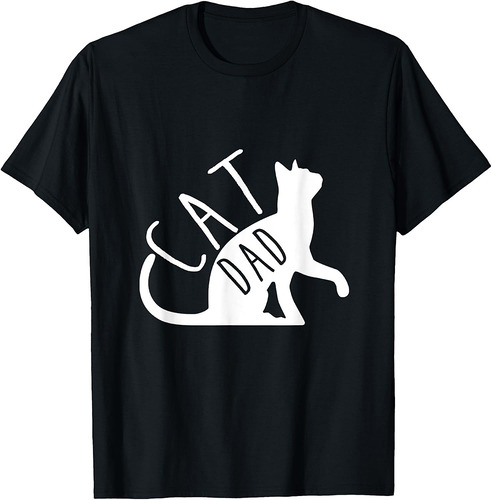 Best Cat Dad Cute Kitty Daddy Papa Fathers Day Funny Humor T-Shirt