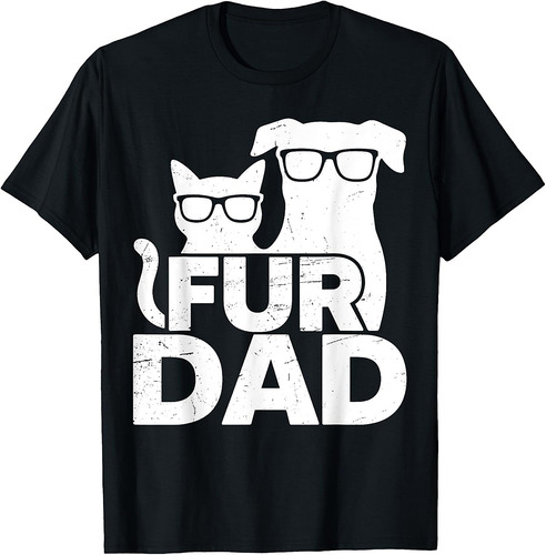 Mens Funny Fathers Day Best Fur Dad Ever Dog Cat Owner T-Shirt