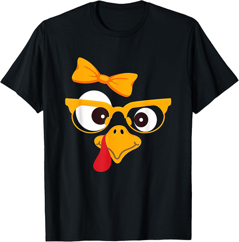 Thanksgiving Turkey Face Matching Family Costume Cute T-Shirt