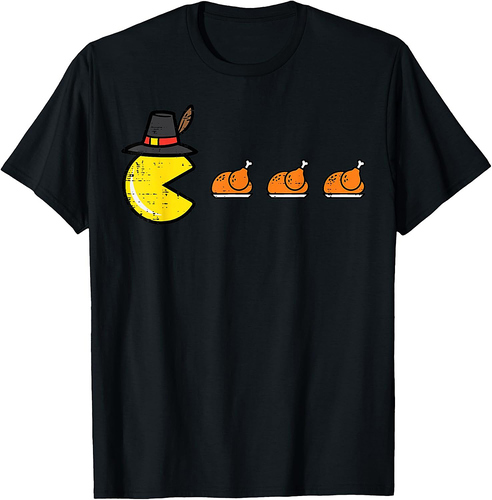 Thanksgiving Video Game Eating Turkey Gamer Men Women T-Shirt