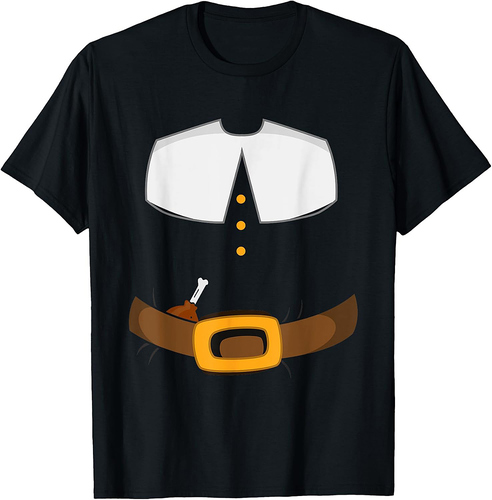 Pilgrim Costume Colonist Funny Thanksgiving Turkey Day T-Shirt