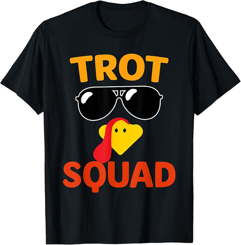 Turkey Trot Squad Funny Thanksgiving Running Family Marathon T-Shirt