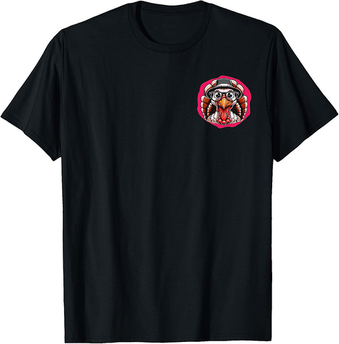 Thanksgiving Hipster Turkey with Glasses T-Shirt