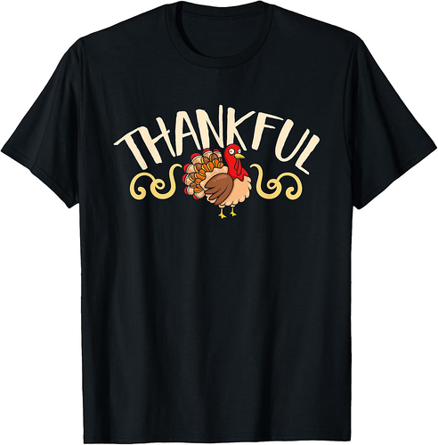 Family Matching Thanksgiving Funny Thankful Turkey T-Shirt
