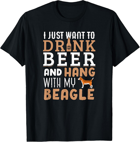 Beagle Dad Shirt Funny Father's Day Dog Lover Gift Beer Men Women T-Shirt