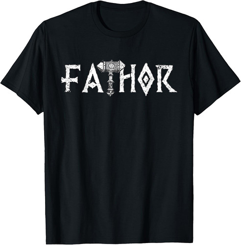 Mens Fathor Like a Dad Just Way Mightier Father's Day Viking T-Shirt