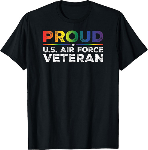 Proud U.S. Air Force Veteran Gay Proud Rainbow Flag T-Shirt