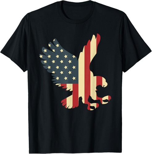 Patriotic Eagle USA American Flag Proud Veteran T-Shirt
