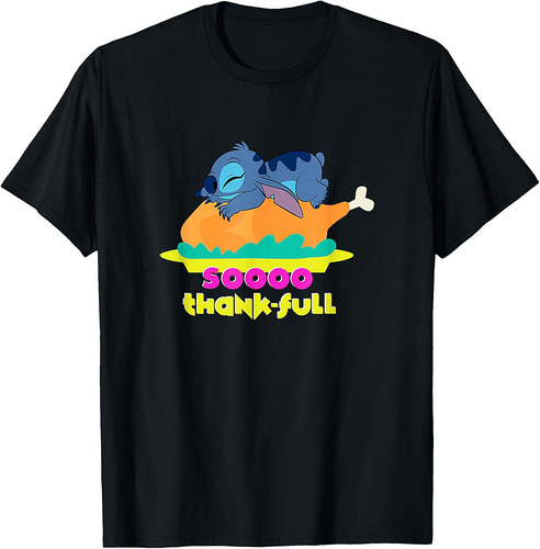 Disney Lilo & Stitch Thanksgiving Soooo Thankful Turkey Nap T-Shirt