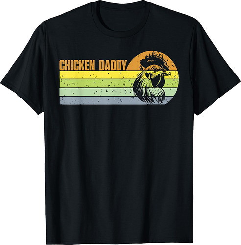 Chicken Daddy Vintage Rooster For Dad Farmer Fathers Day T-Shirt