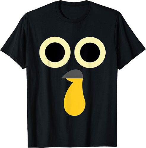 Art Deco Funny Thanksgiving Turkey Face T-Shirt