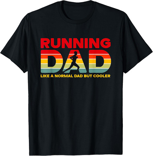 Retro Running Dad Apparel  Funny Marathon Father T-Shirt