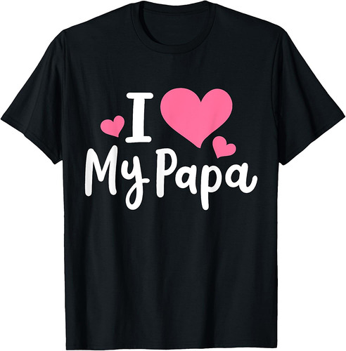 I Love My Papa Awesome Heart Dad Father's Day Cool Kids T-Shirt