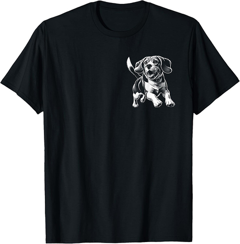 Cheerful Playful Beagle Dog Jumping on Chest T-Shirt