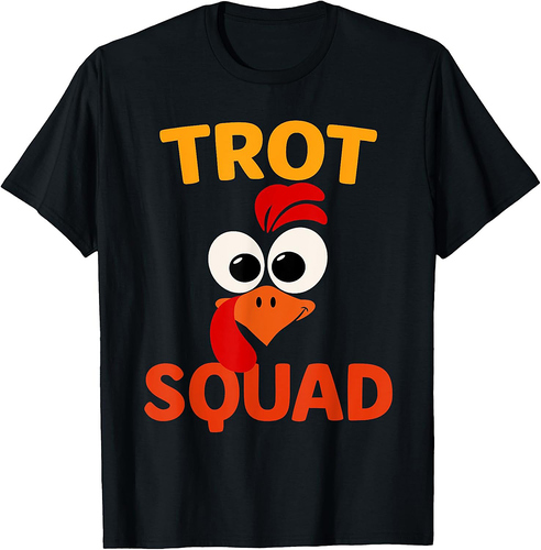Funny Turkey Trot Squad Thanksgiving Running Family Marathon T-Shirt
