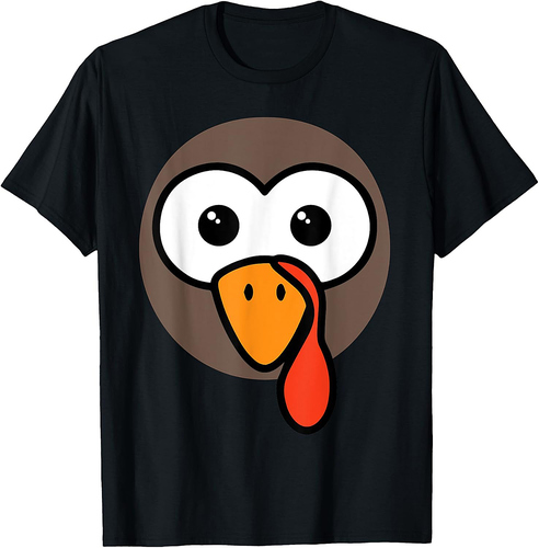Funny Thanksgiving Silly Turkey Face T-Shirt