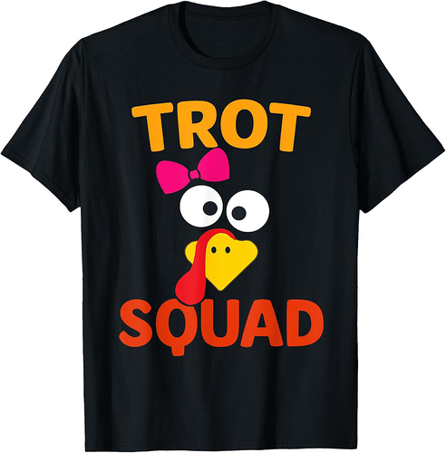 Turkey Trot Squad Funny Thanksgiving Running Family Marathon T-Shirt