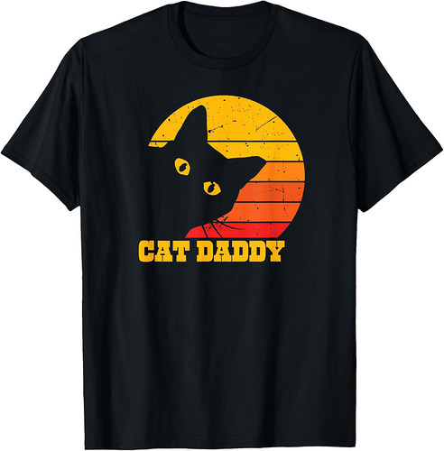 Worlds Best Cat dad Ever Retro Cat dad Father day Men Dad T-Shirt