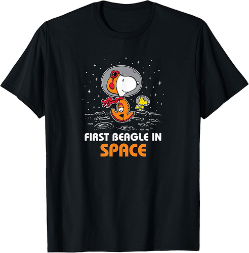 Peanuts Snoopy and Woodstock First Beagle In Space T-Shirt