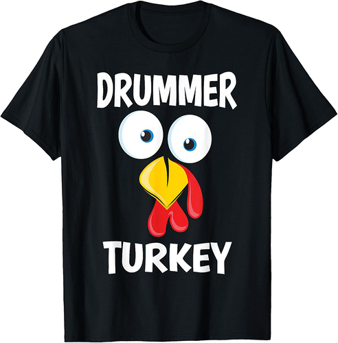 Thanksgiving Drummer Turkey Funny Pajama T-Shirt