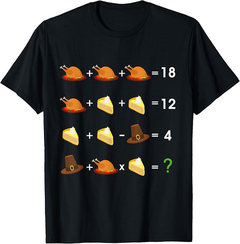 Order of Operations Thanksgiving Quiz Funny Math Teacher Men Women T-Shirt