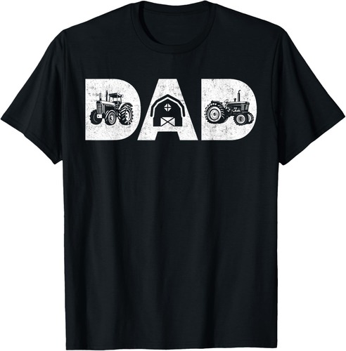Mens Vintage Farming Father Farm Lover Farmer Daddy Tractor Dad T-Shirt